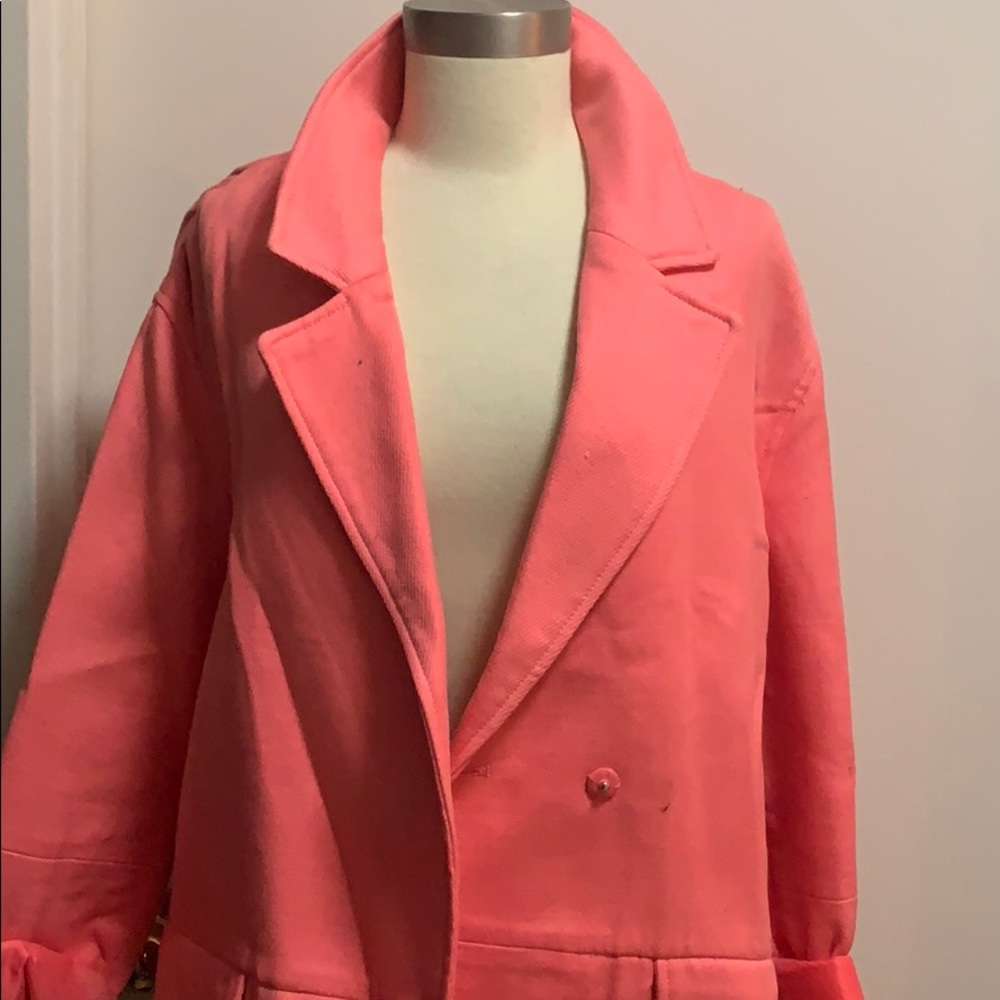 Salmon pink blazer jacket